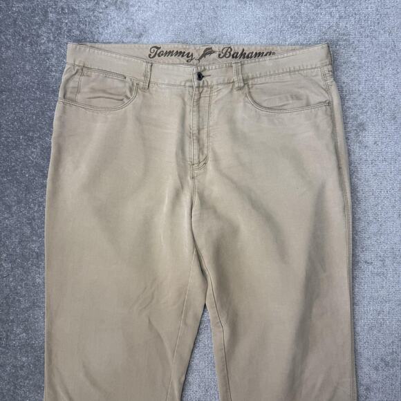Tommy Bahama Pants Mens 40 Khaki Tencel Lyocell Blend Casual Chino Comfort - Picture 2 of 12